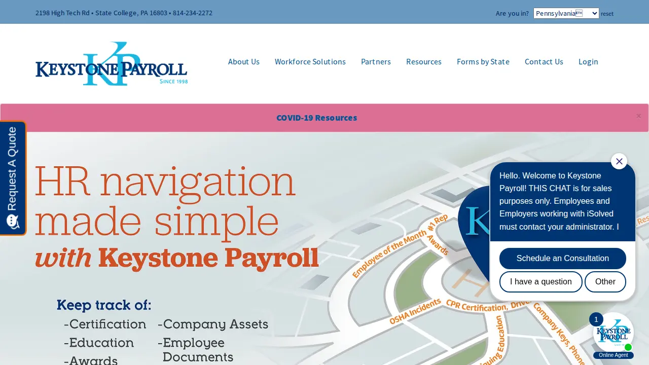 Keystone Payroll website