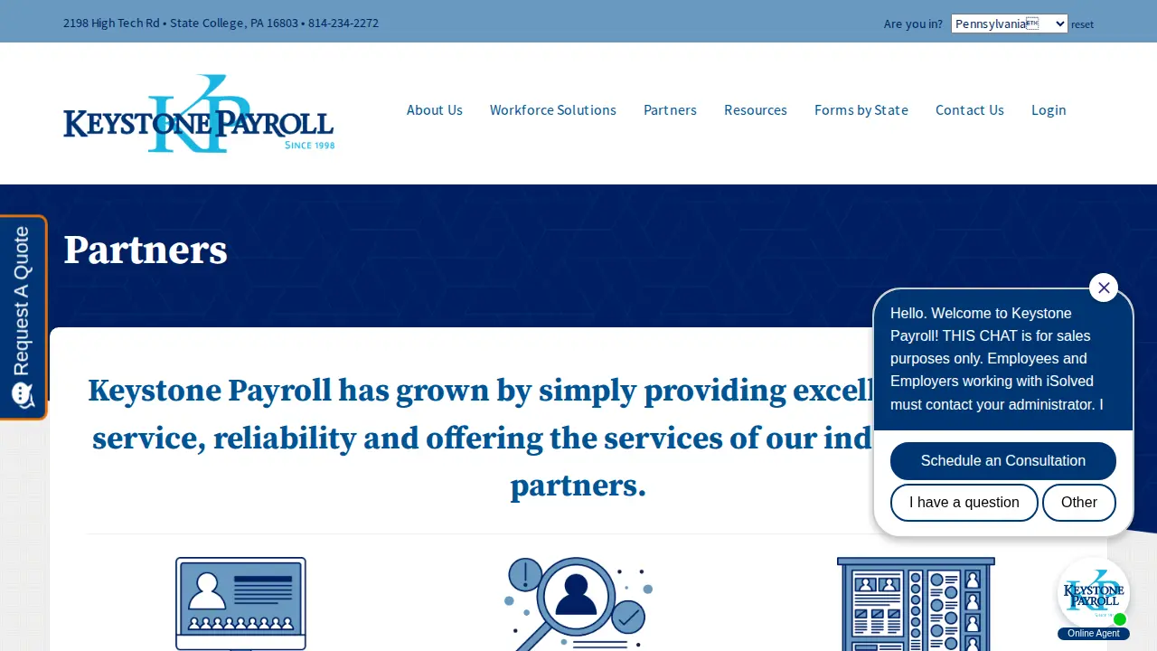 Keystone Payroll page