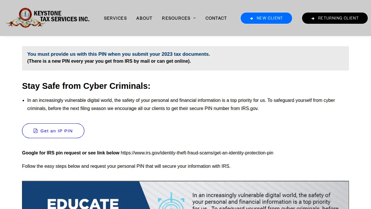 Keystone Tax Service, Inc page