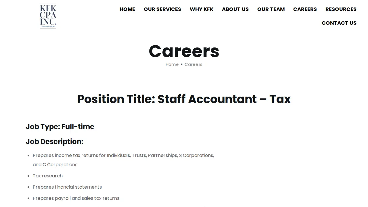 KFK CPA, Inc page