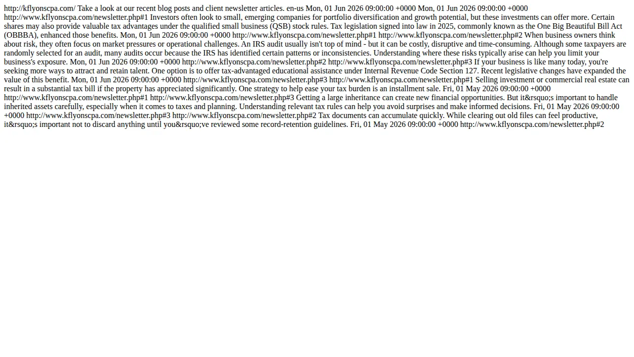 Kevin F Lyons CPA PLLC page