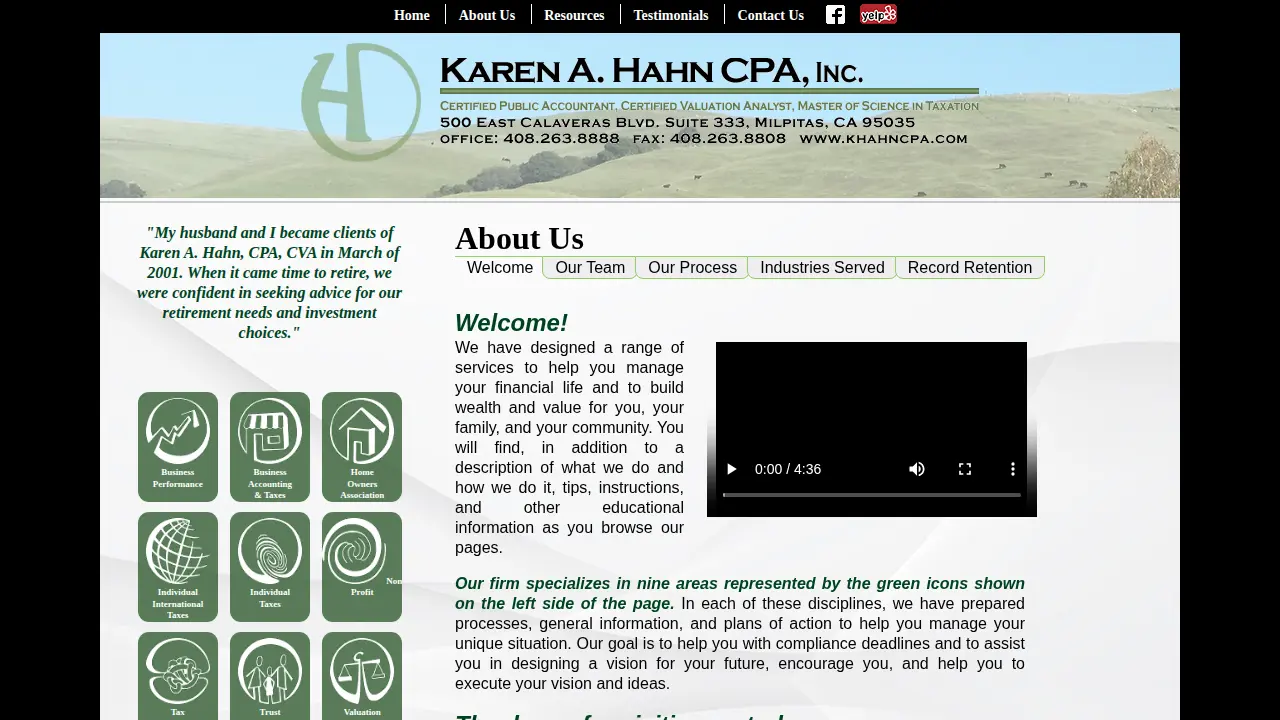 Hahn Karen a CPA CVA (Work) page