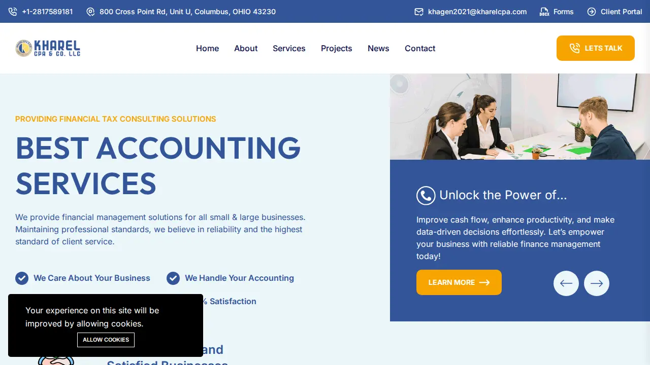Kharel CPA & Co. LLC website