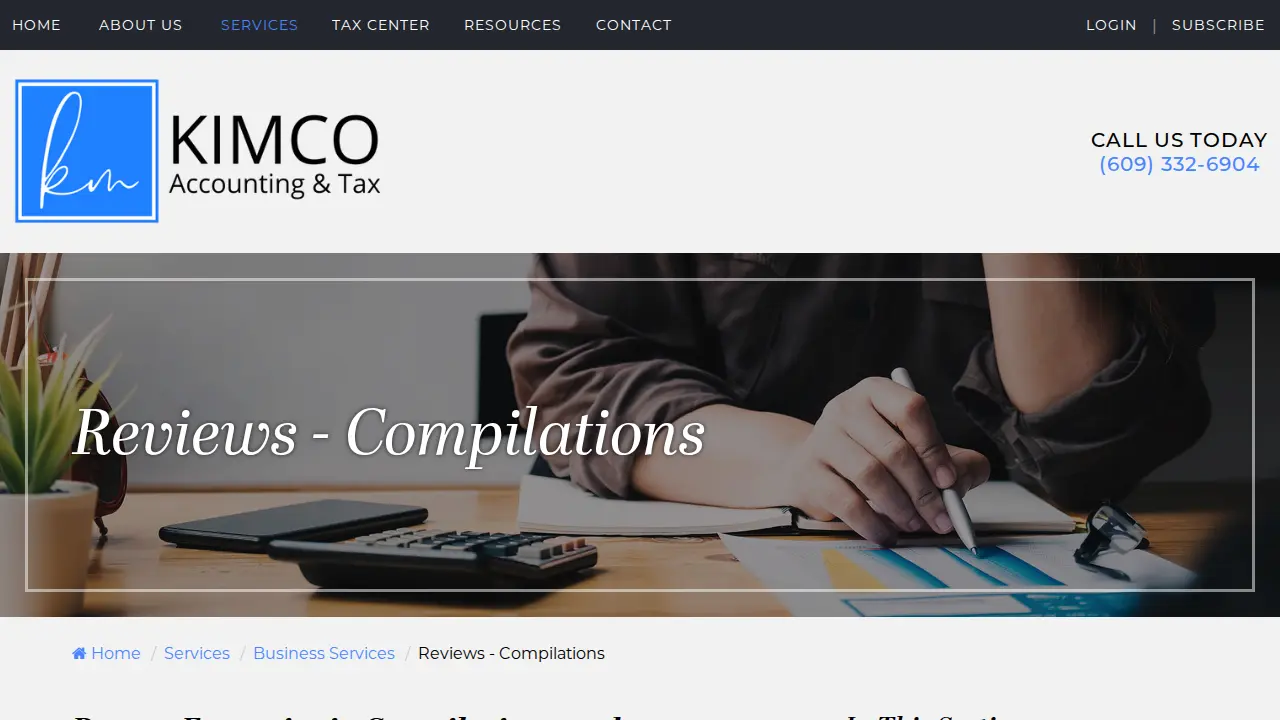KIMCO Accounting & Tax page
