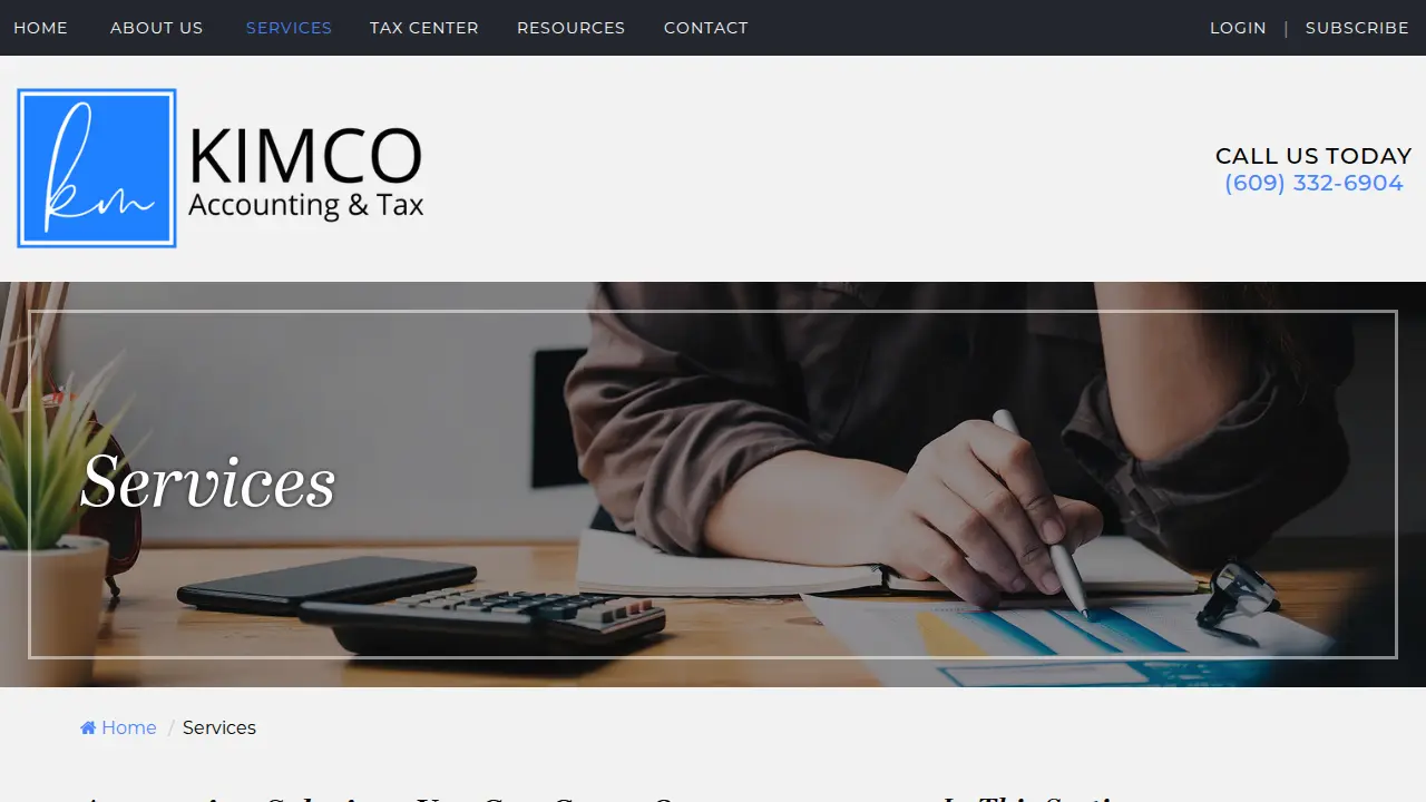KIMCO Accounting & Tax page