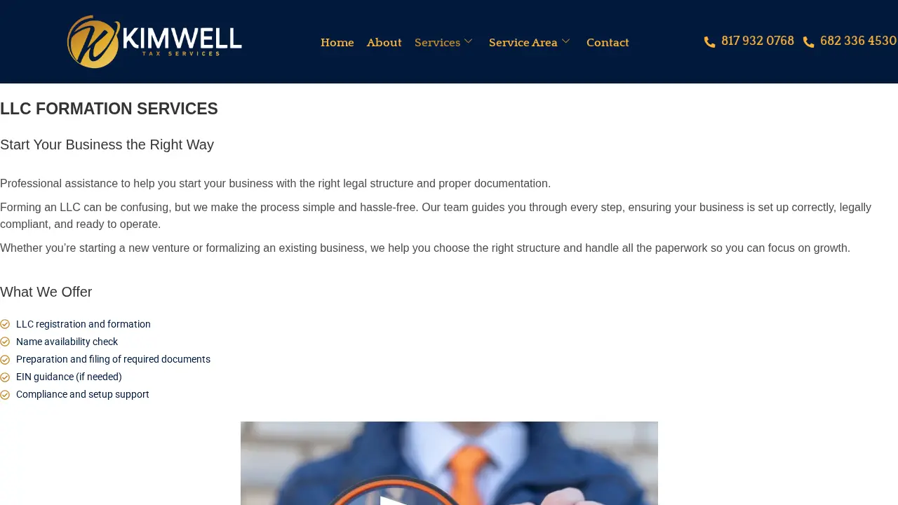 Kimwell Services page