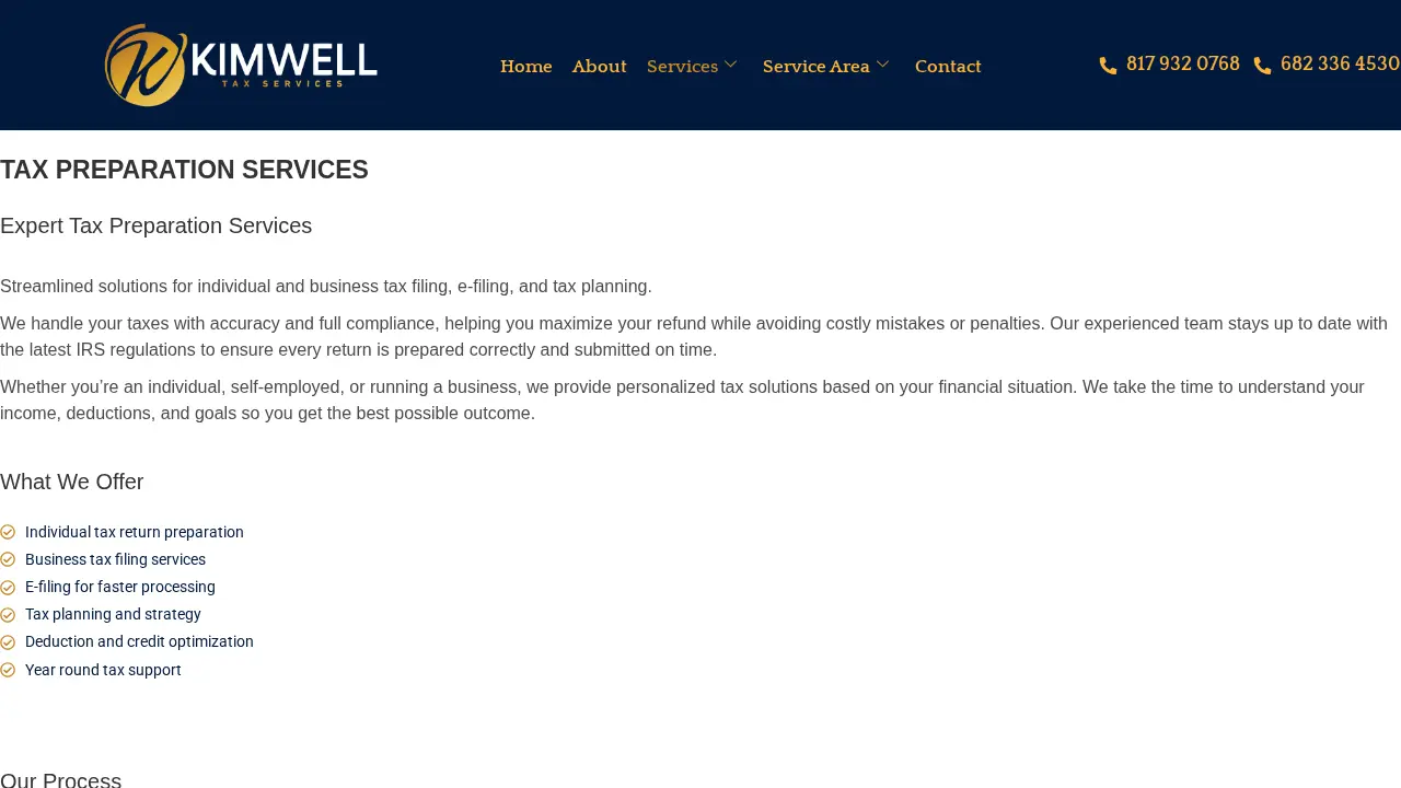 Kimwell Services page