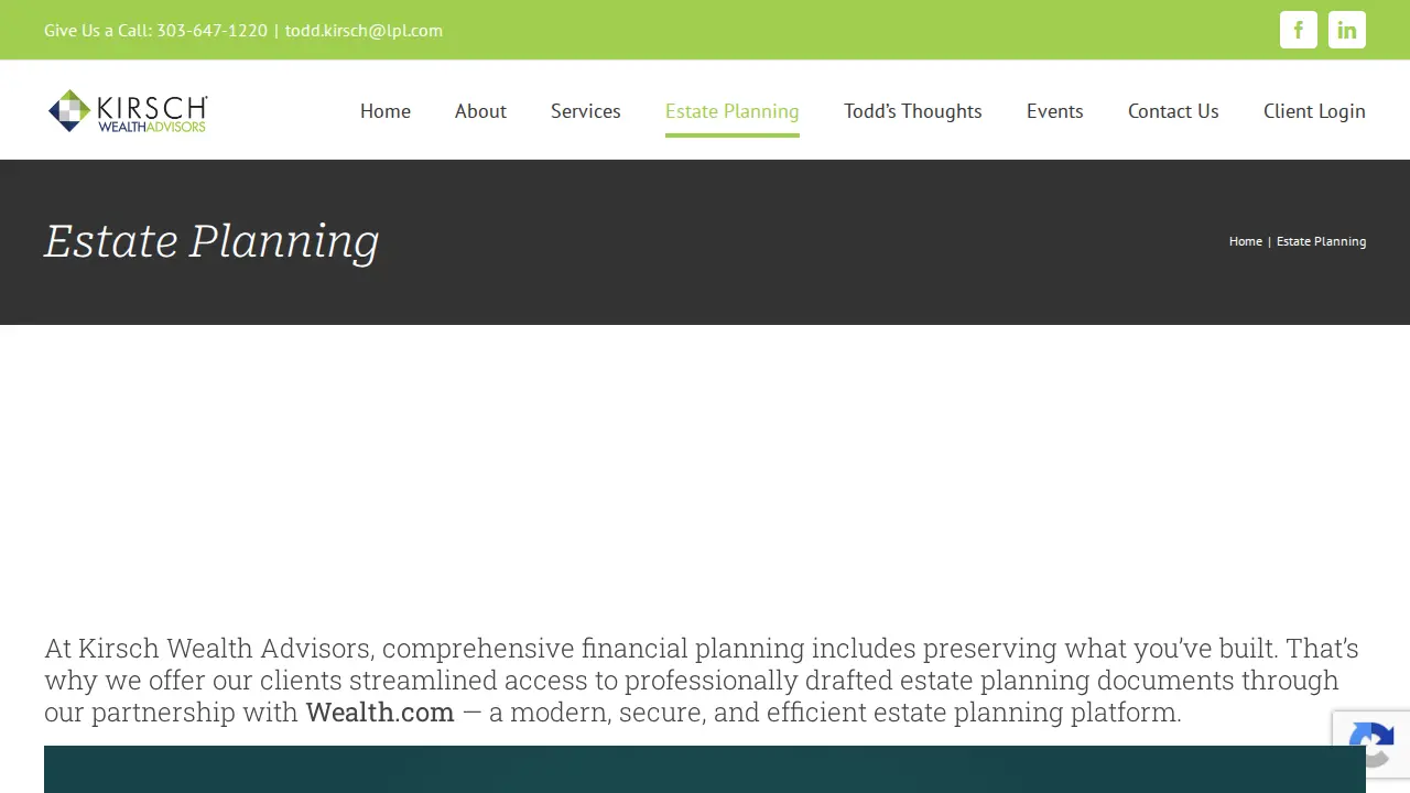 Kirsch Wealth Advisors page