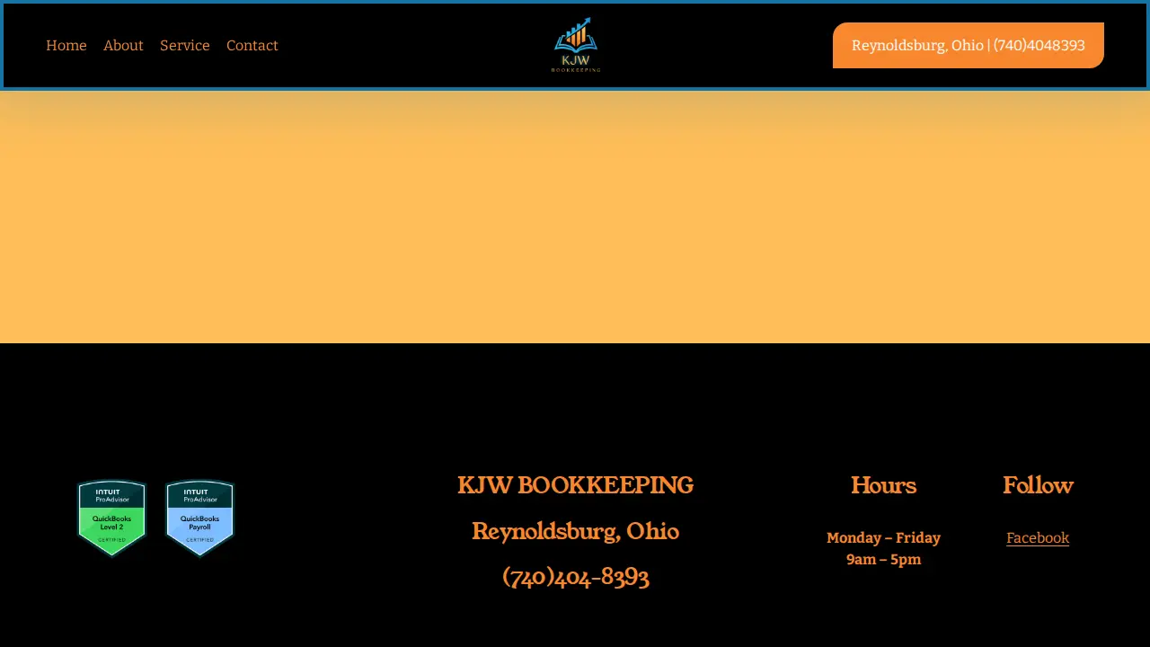 KJW Bookkeeping page