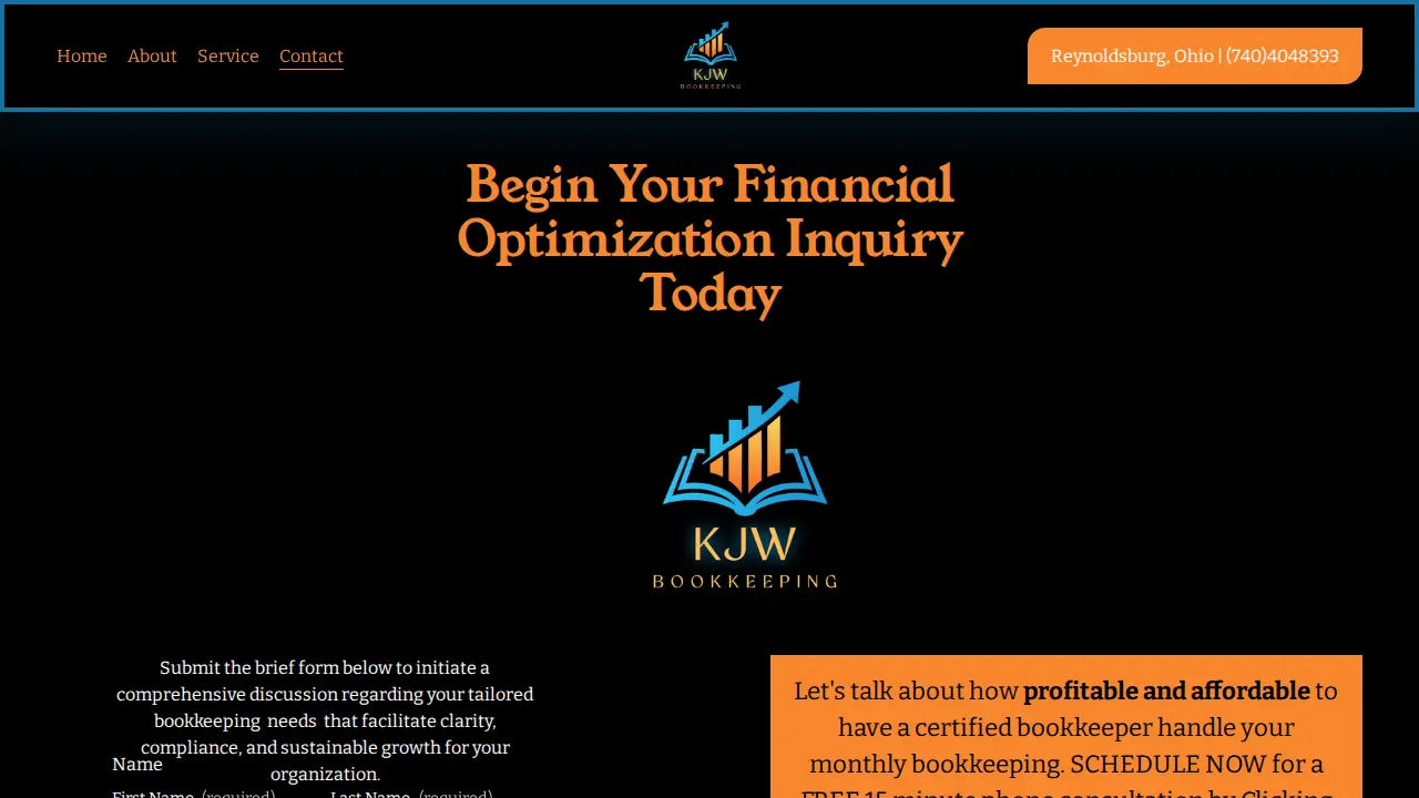 KJW Bookkeeping page