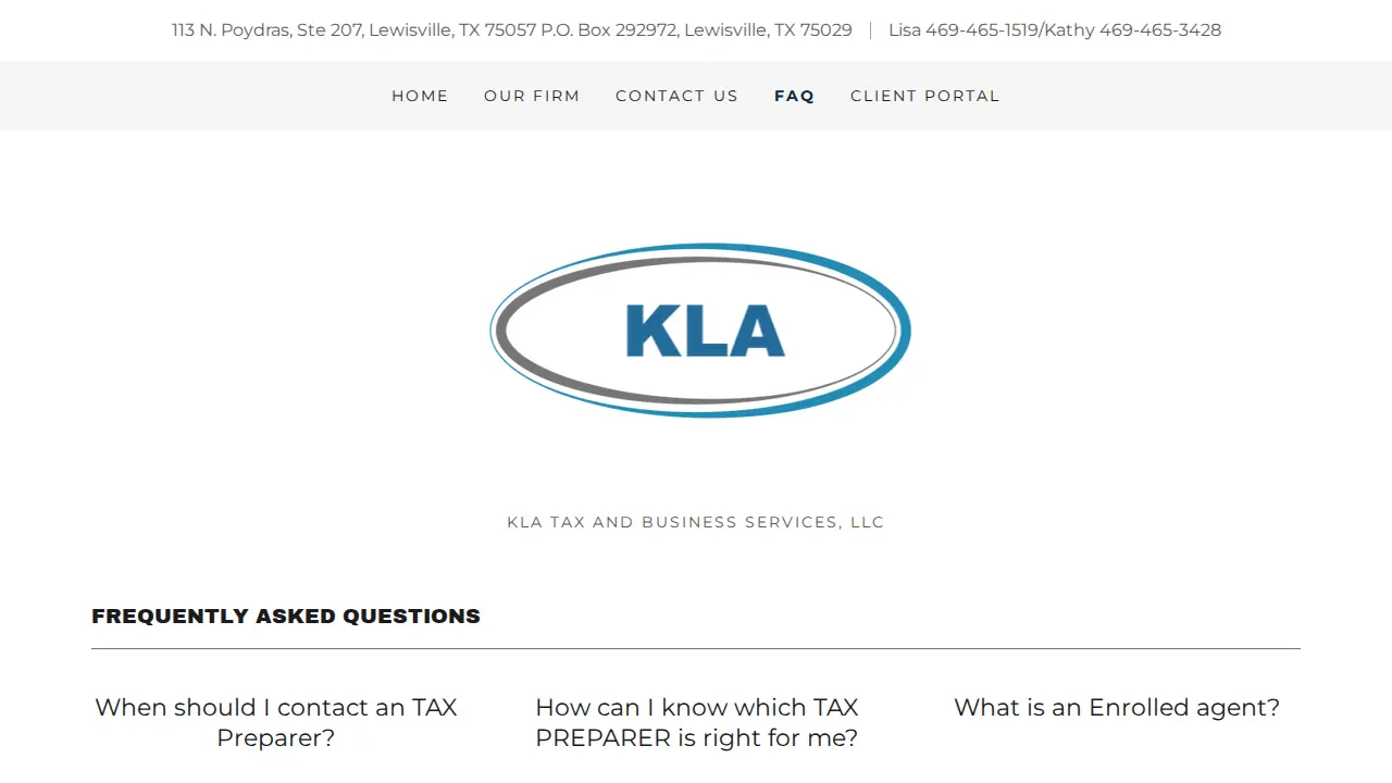 KLA Tax and Business Services, LLC page