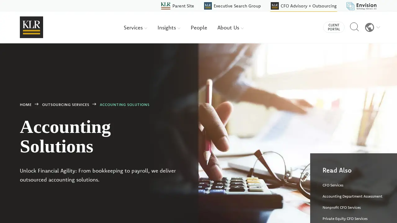 KLR Outsourcing page