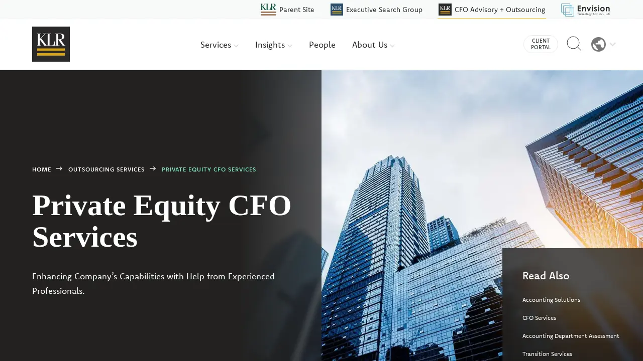 KLR Outsourcing page
