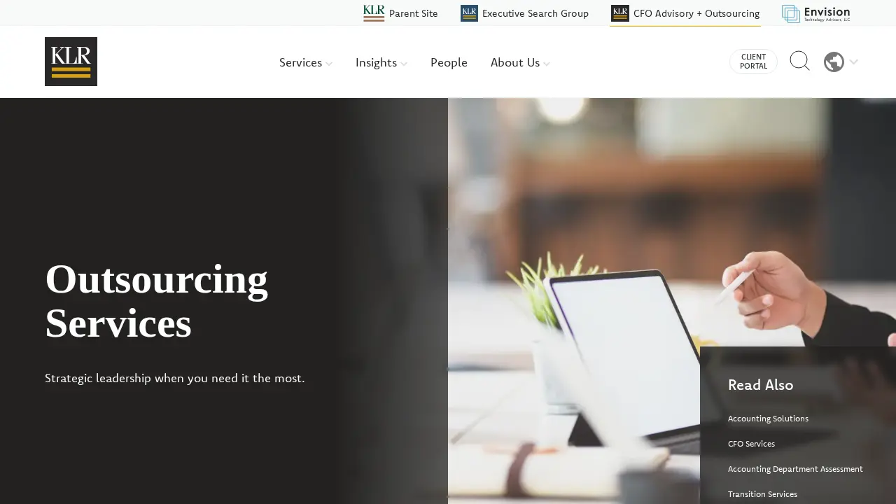 KLR Outsourcing page