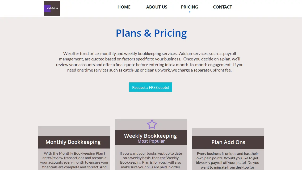 KM Virtual Accounting Services page