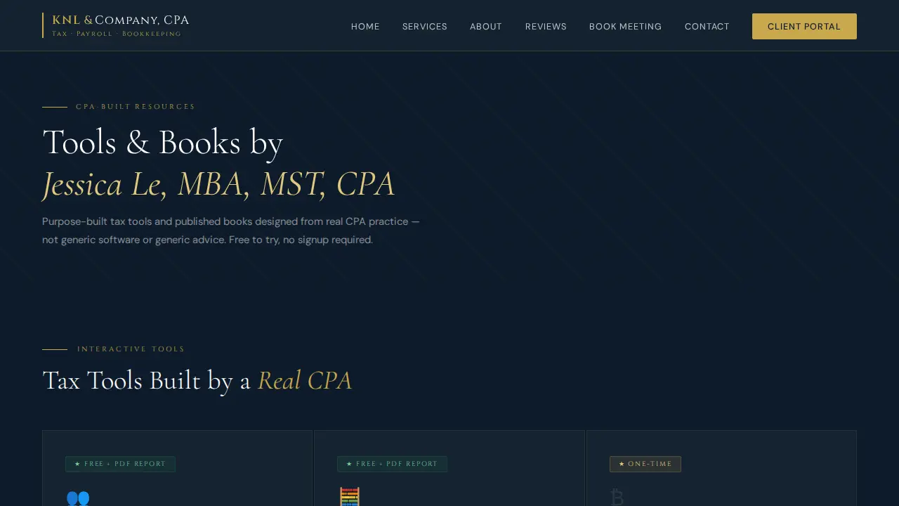 KNL & Company, CPA page
