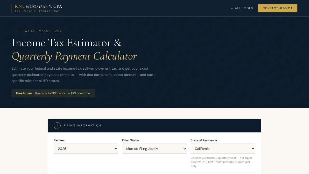 KNL & Company, CPA page