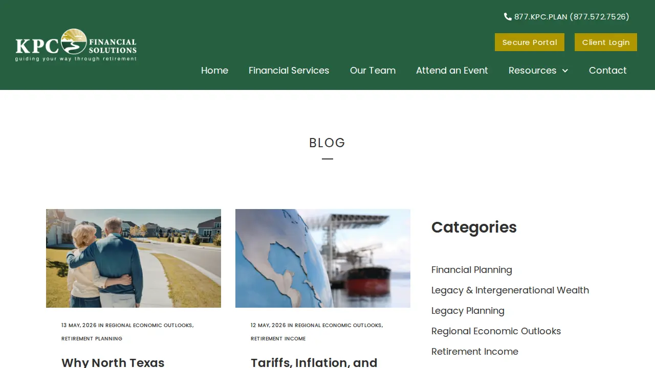 KPC Financial Solutions page