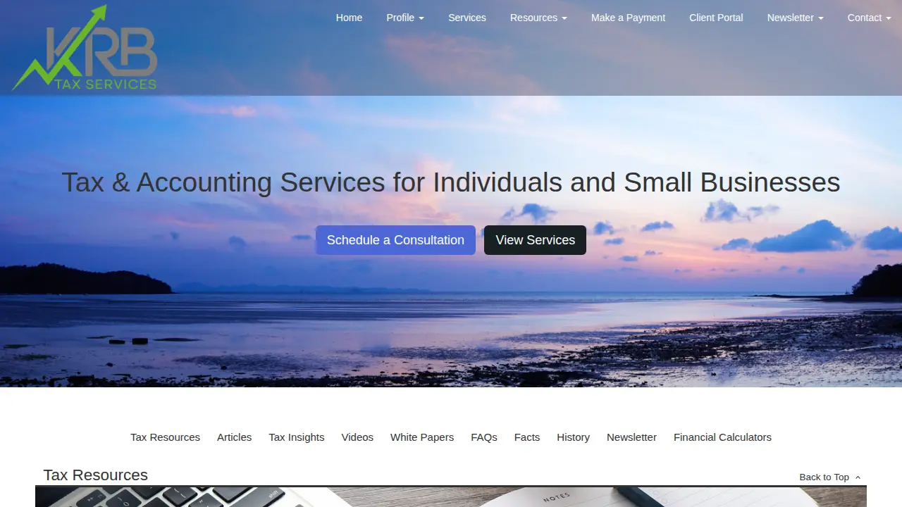 KRB Tax Services Inc. page