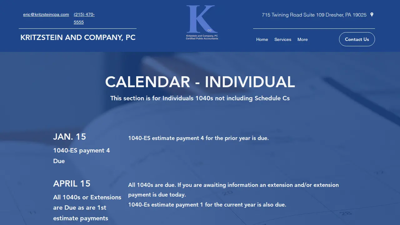 Kritzstein and Company, PC page