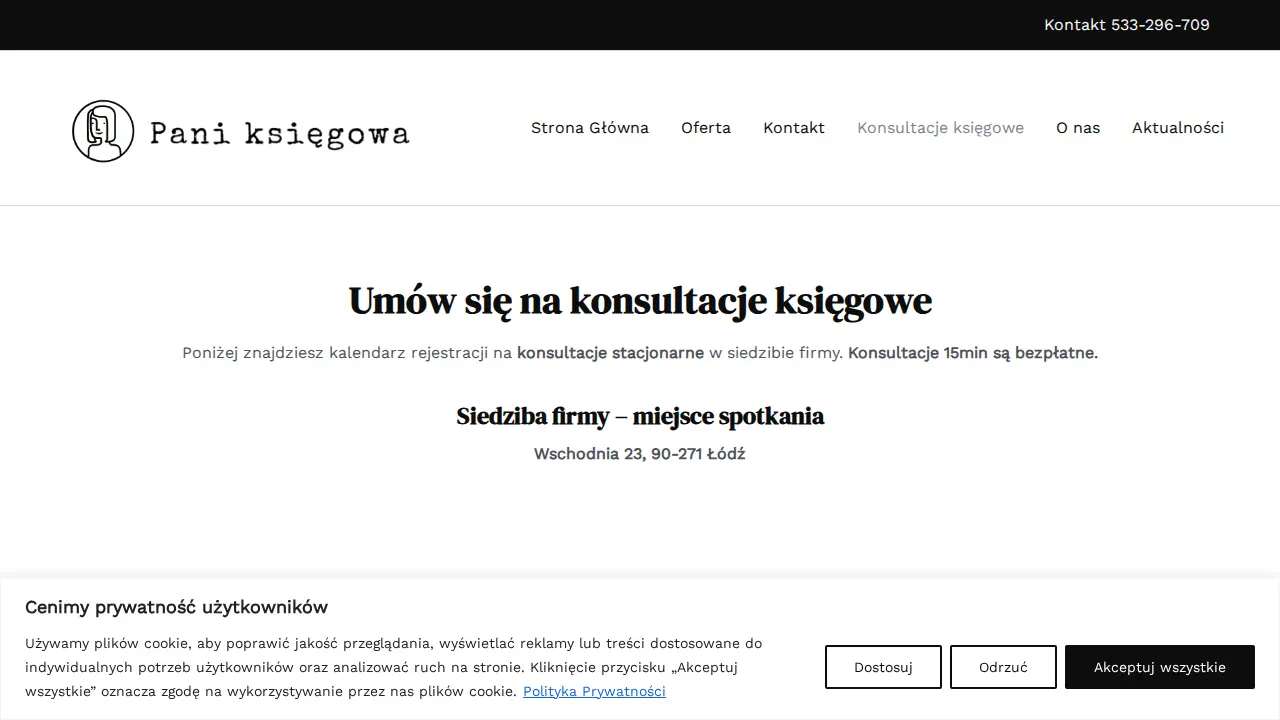 "Pani księgowa" Biuro Rachunkowe | Usługi Księgowe w Łodzi page