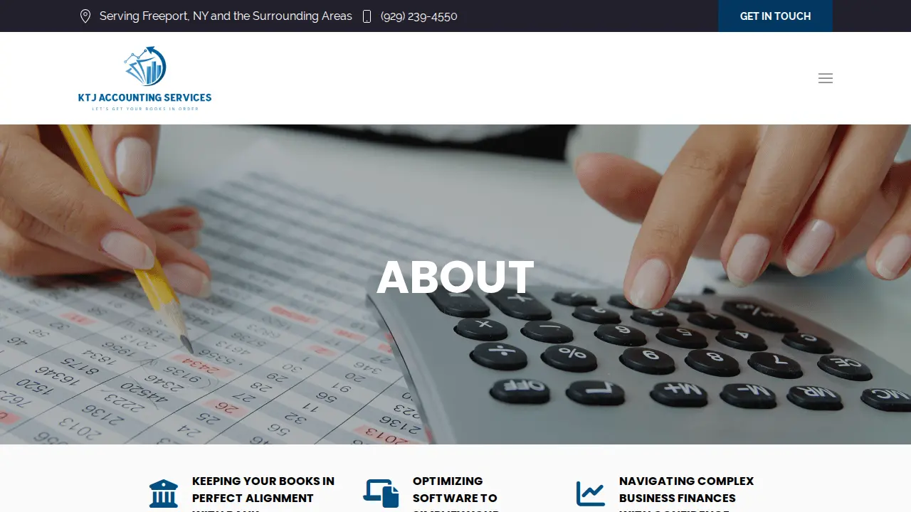 KTJ Accounting and Bookkeeping Services page