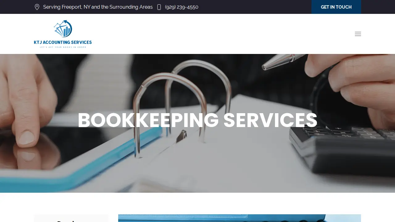 KTJ Accounting and Bookkeeping Services page