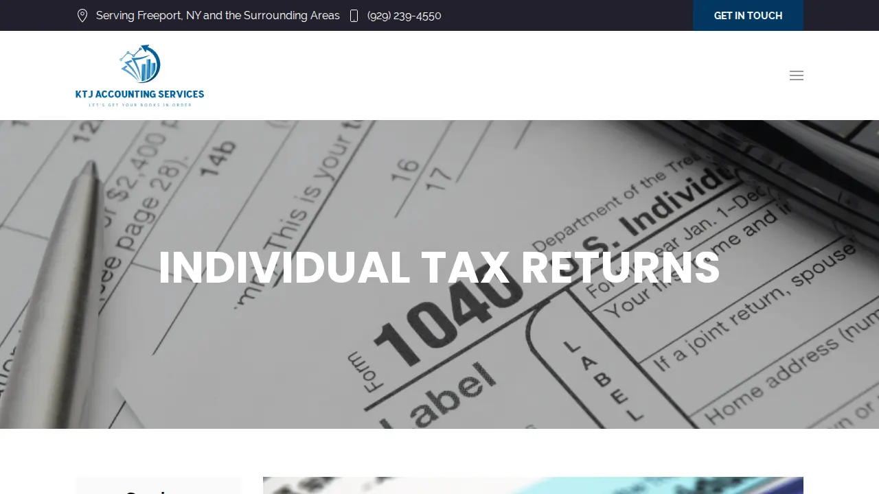 KTJ Accounting and Bookkeeping Services page