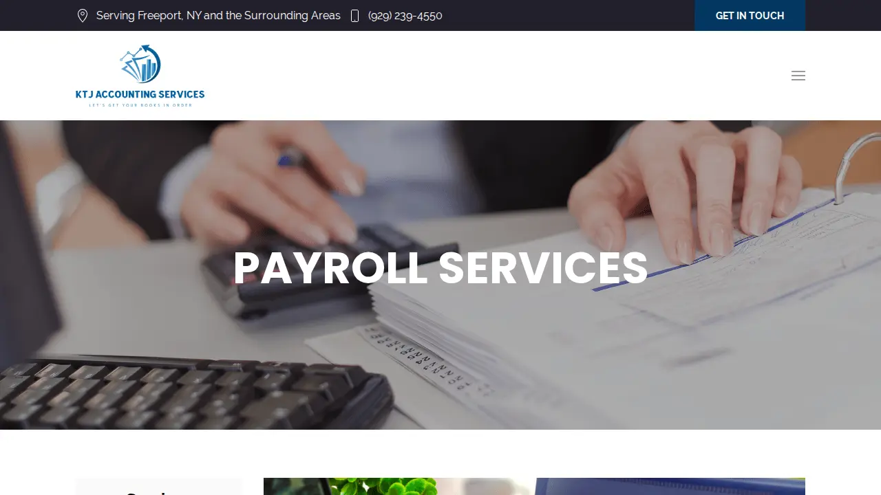 KTJ Accounting and Bookkeeping Services page