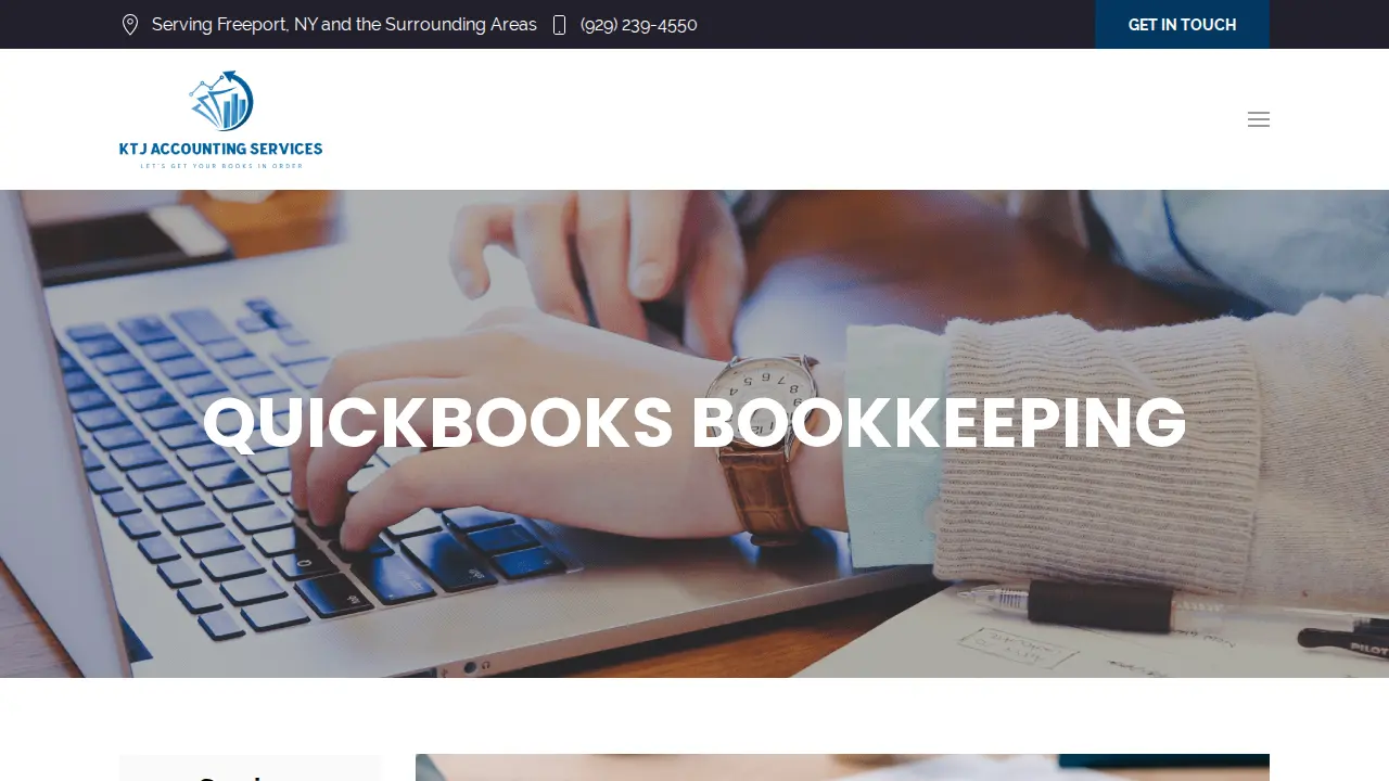 KTJ Accounting and Bookkeeping Services page