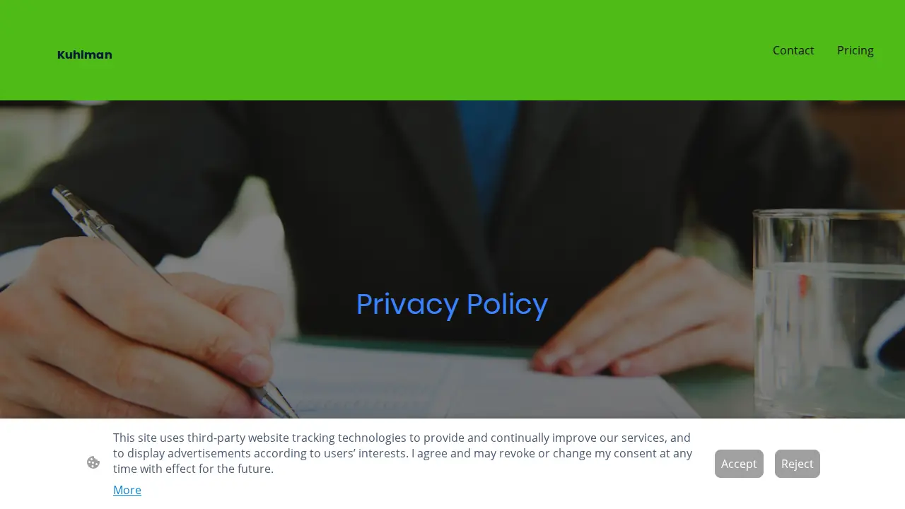 Kuhlman Bookkeeping page