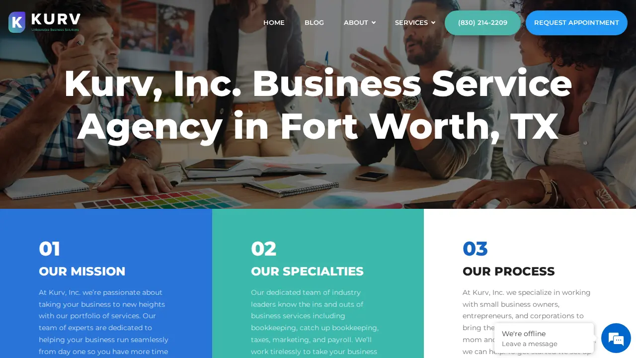 Kurv Business page