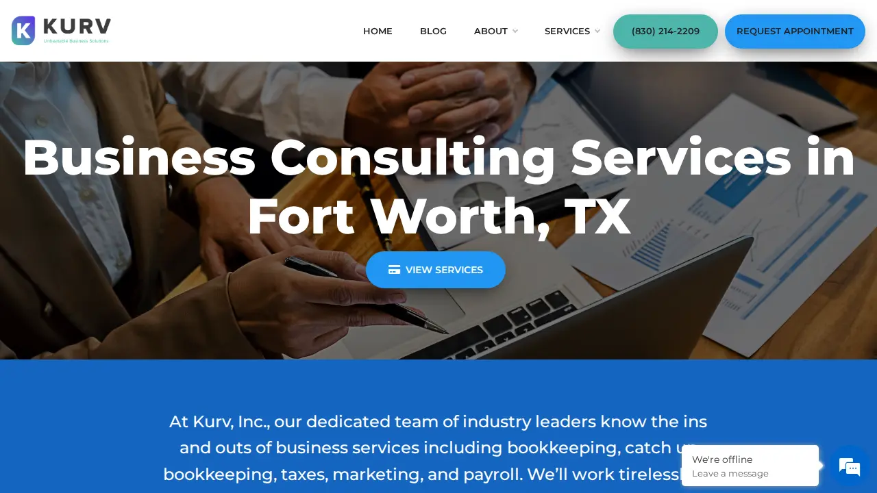 Kurv Business page