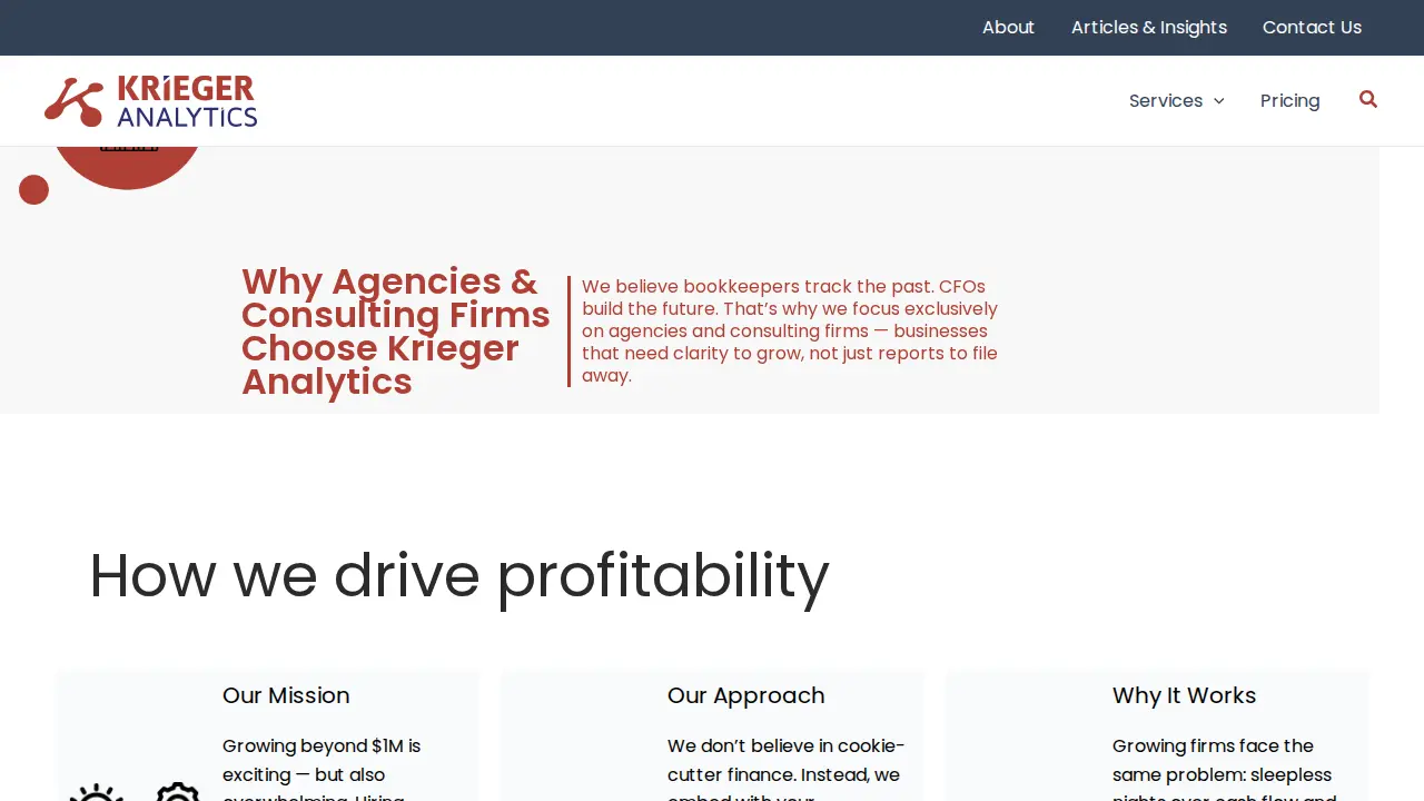 Krieger Analytics page