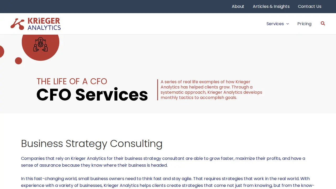 Krieger Analytics page