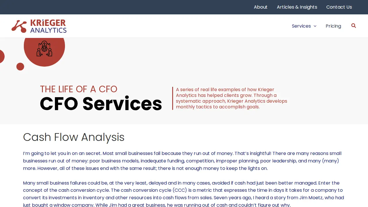 Krieger Analytics page