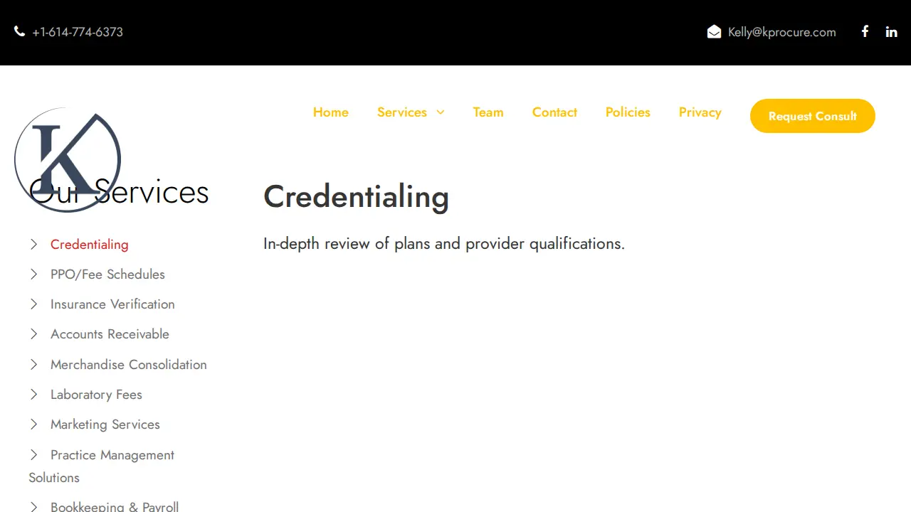 K-Procure page