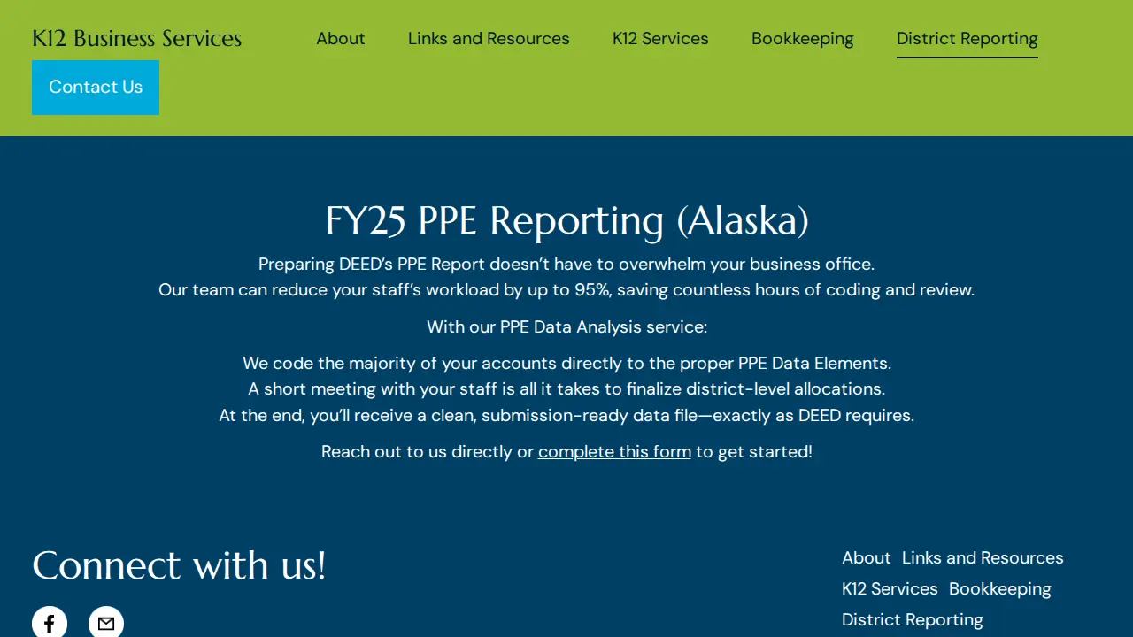 K12 Business Services page
