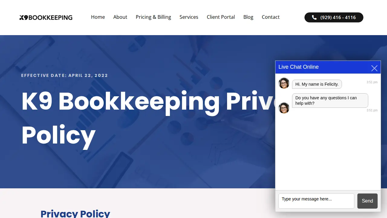 K9Bookkeeping page