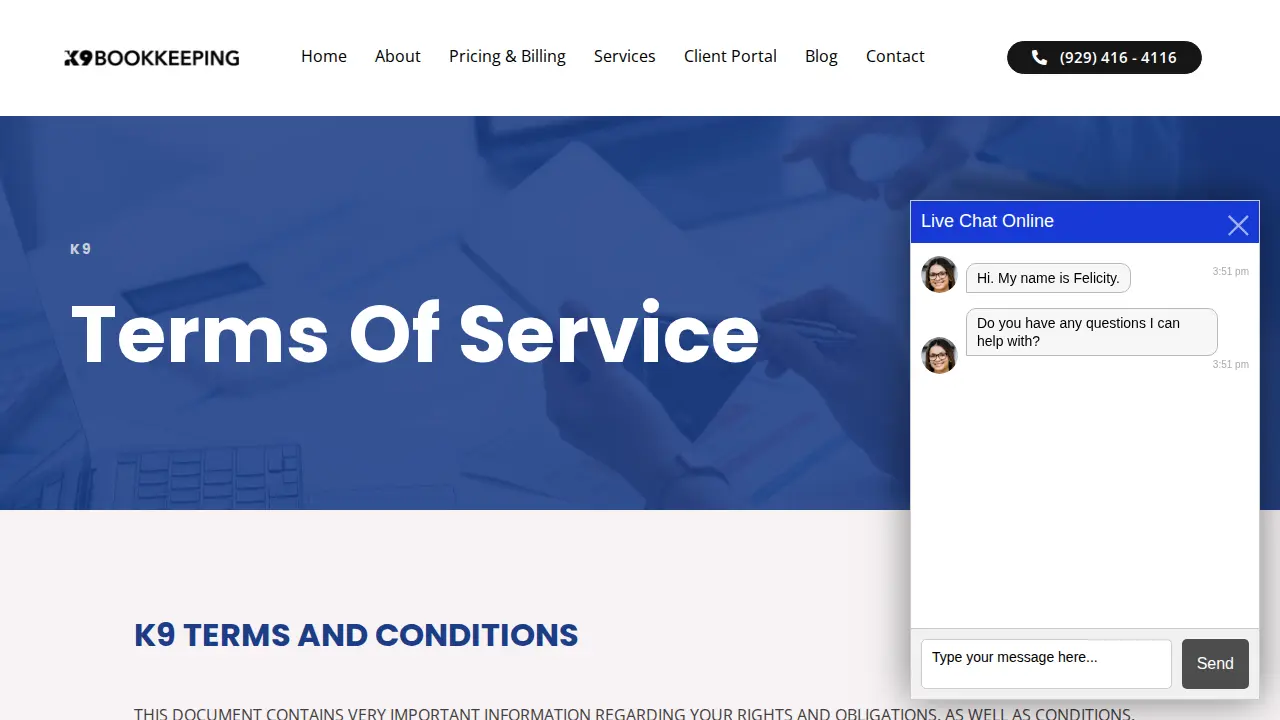 K9Bookkeeping page