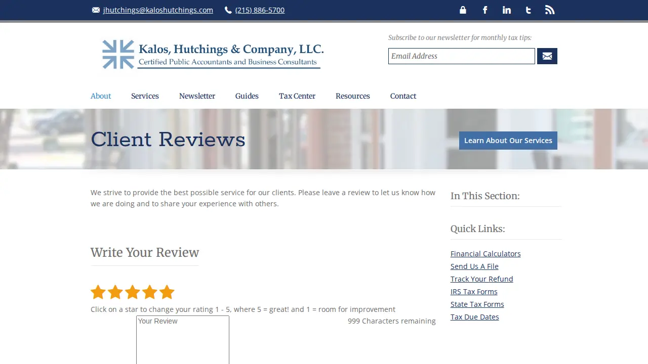 Kalos, Hutchings & Company, llc page