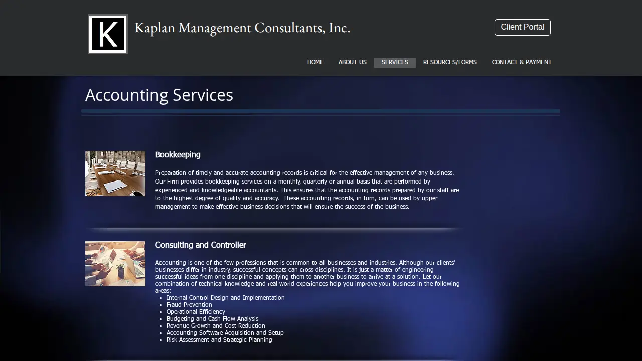 Kaplan Management page