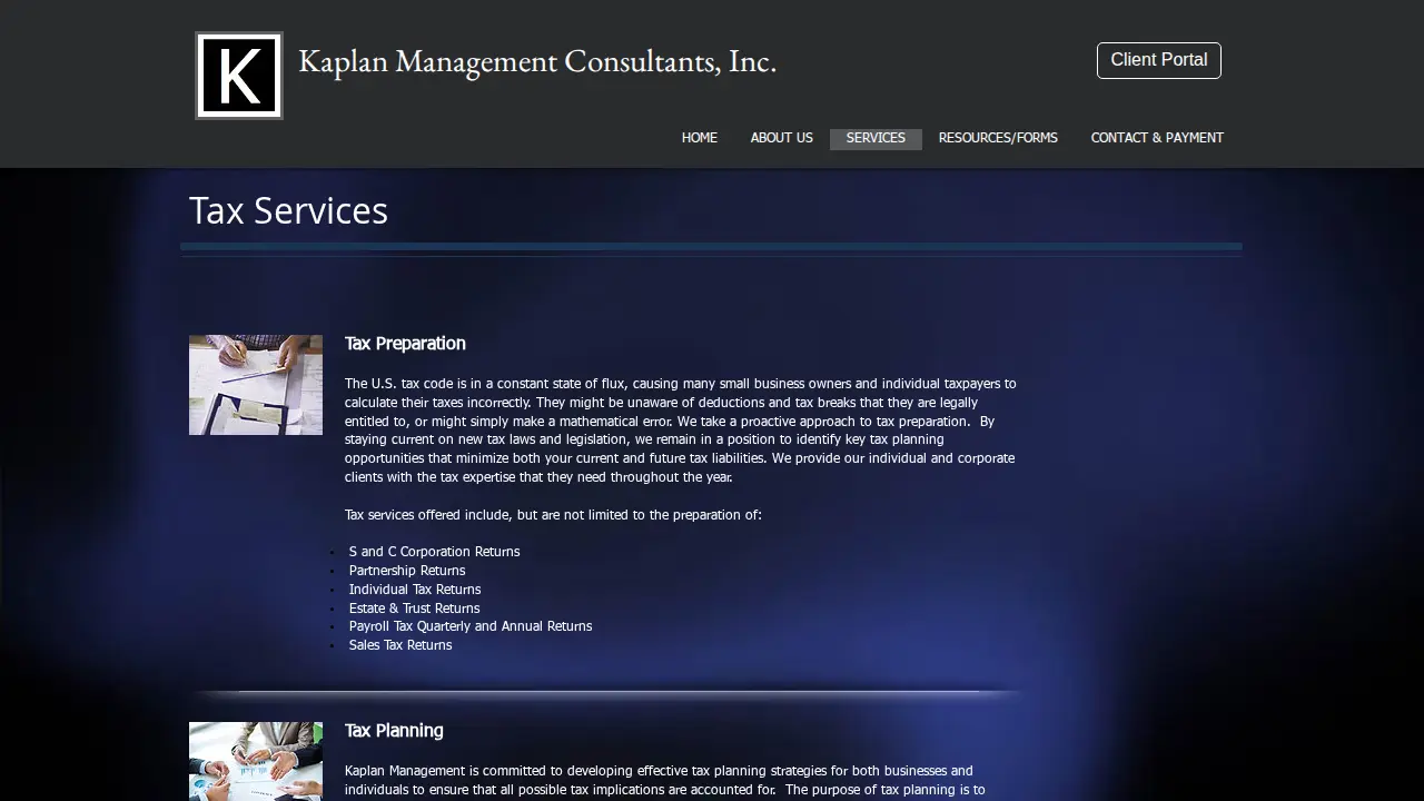 Kaplan Management page