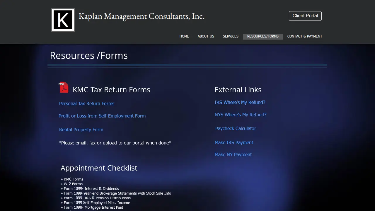 Kaplan Management page