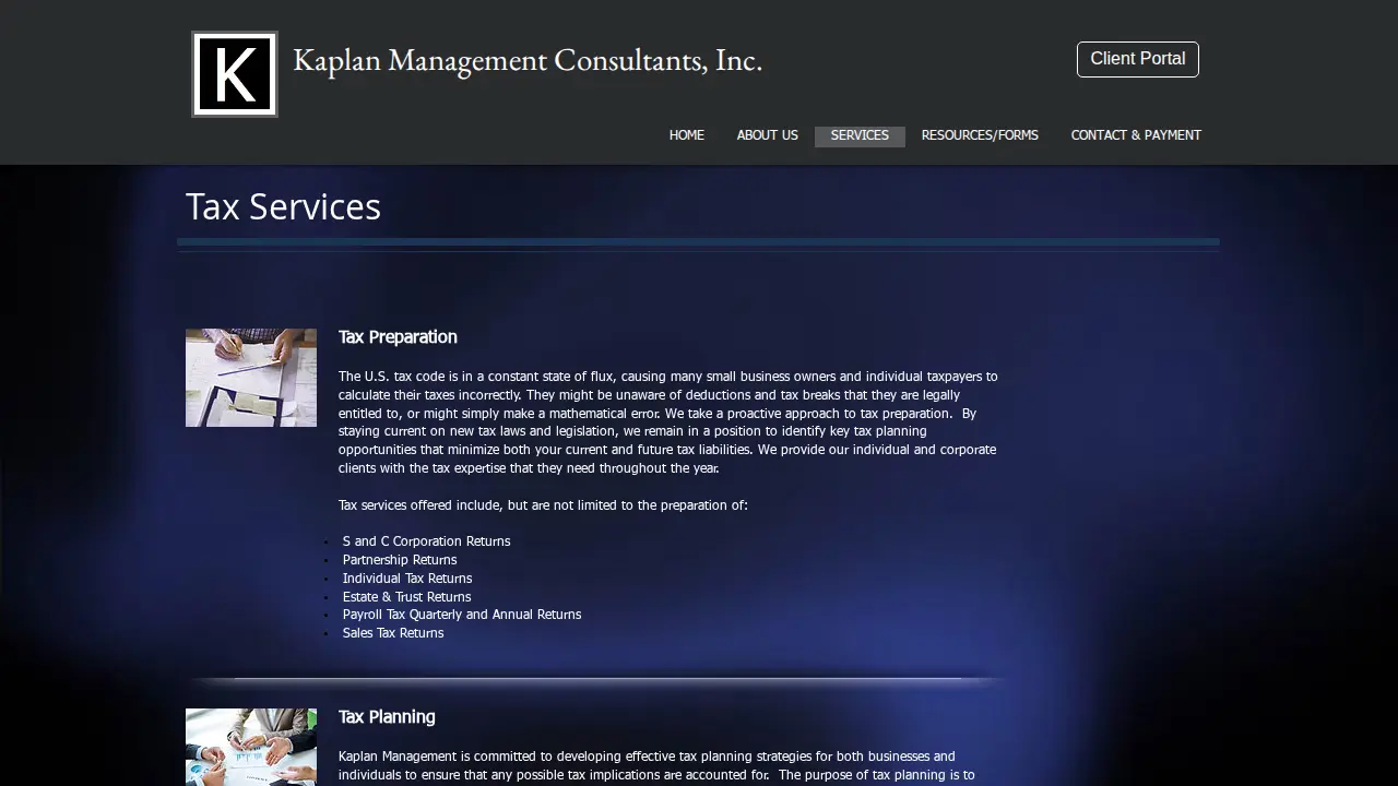 Kaplan Management page