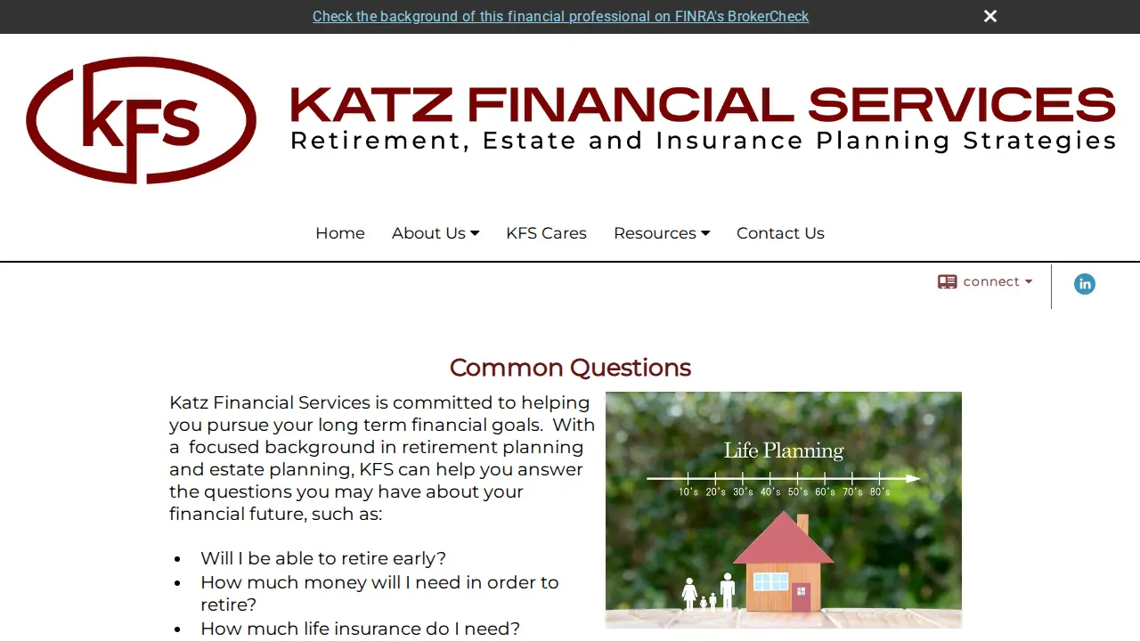Katz Financial Services page