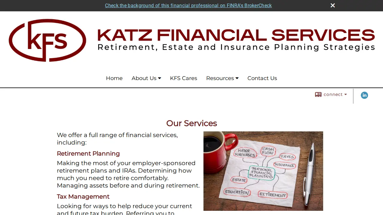 Katz Financial Services page