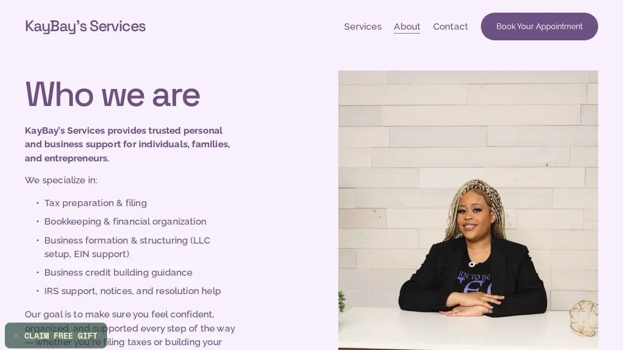 KayBay's Services page