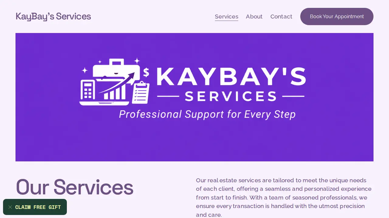 KayBay's Services page