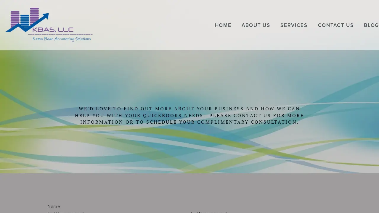 KBAS, Karen Bean Accounting Solutions page